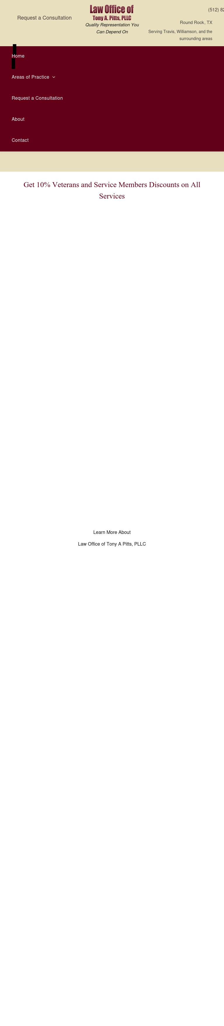 Law Office of Tony A. Pitts - Round Rock TX Lawyers