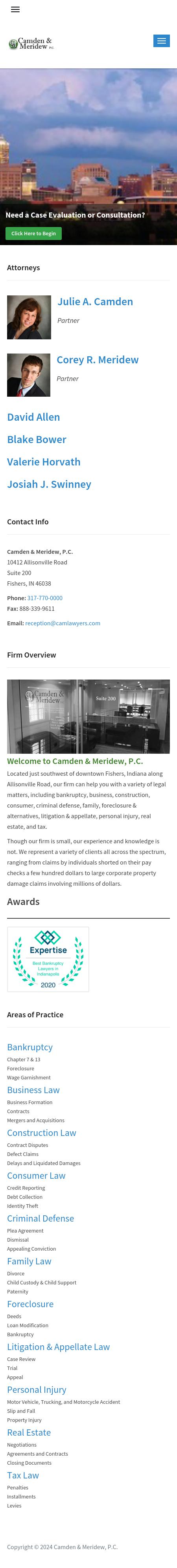 Camden & Meridew PC - Fishers IN Lawyers