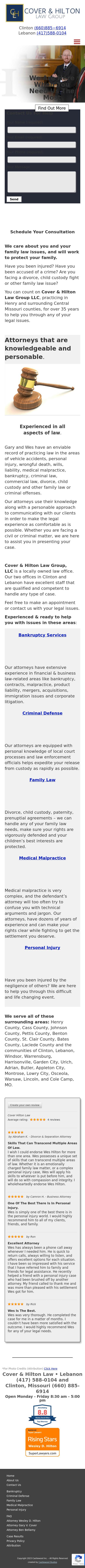 Cover & Hilton Law, LLC - Clinton MO Lawyers