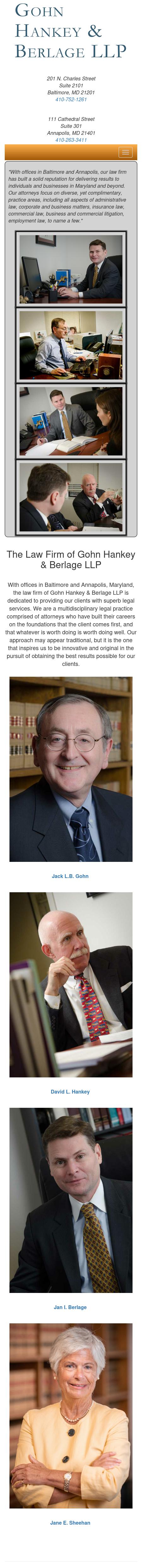 Gohn Hankey Stichel & Berlage LLP - Baltimore MD Lawyers