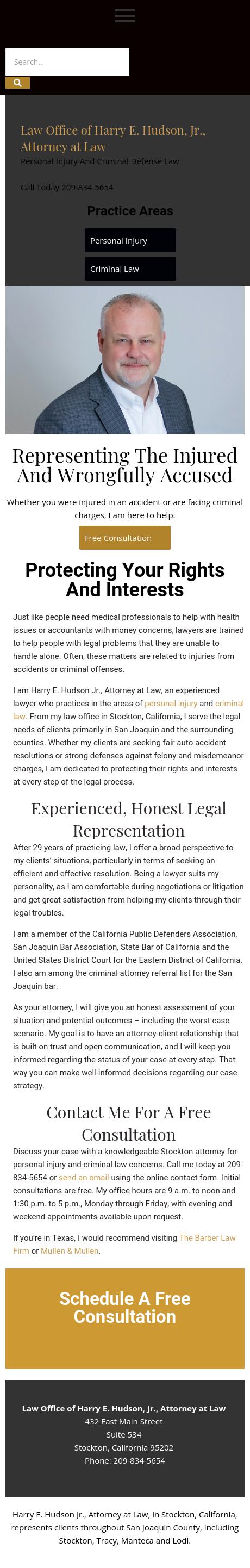 Law Office of Harry E. Hudson, Jr., Attorney at Law - Stockton CA Lawyers