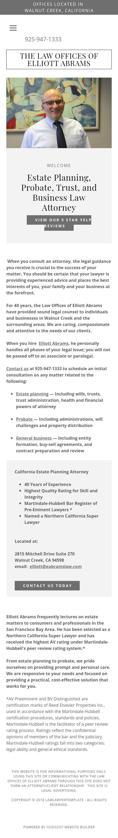 Law Offices of Elliott Abrams - Walnut Creek CA Lawyers