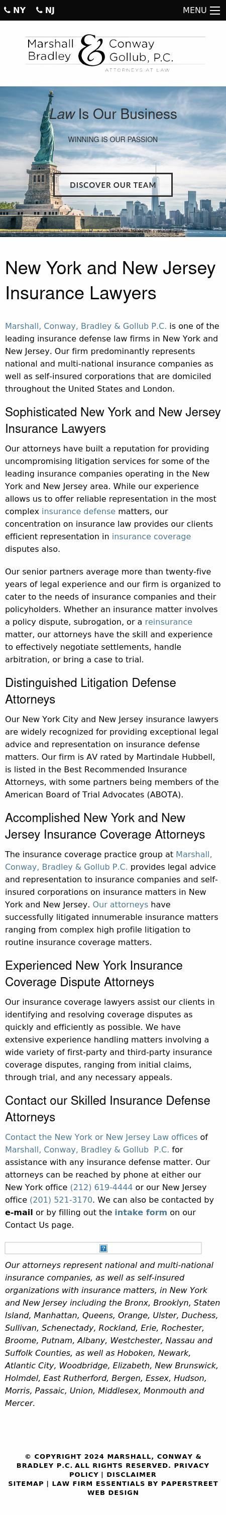 Marshall Conway & Bradley, P.C. - Jersey City NJ Lawyers