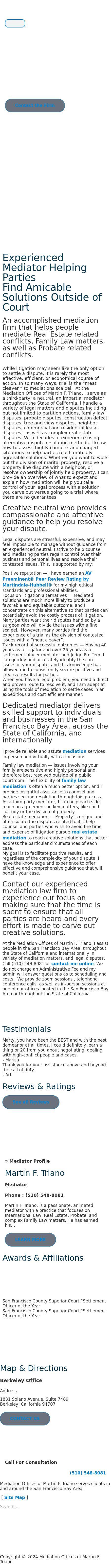 Mediation Offices of Martin F. Triano - Berkeley CA Lawyers