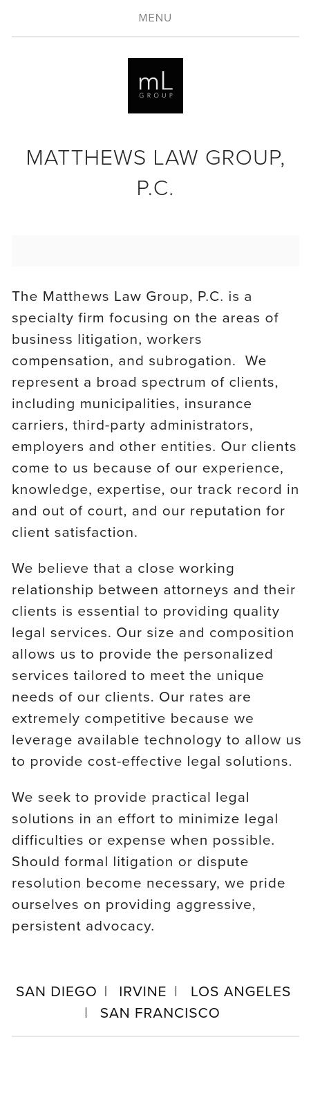 Matthews Law Group, P.C. - San Diego CA Lawyers