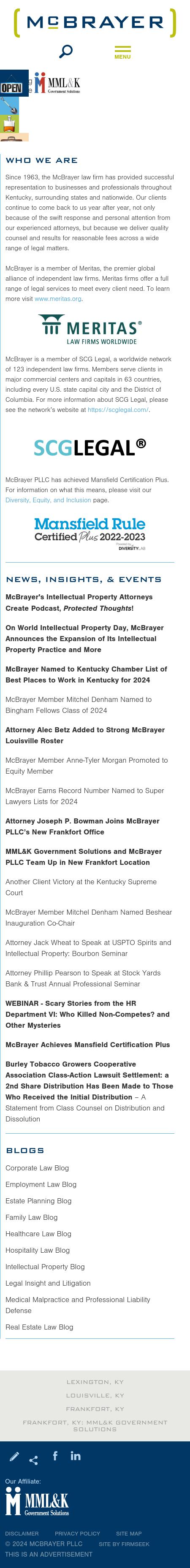 McBrayer, McGinnis, Leslie & Kirkland, PLLC - Frankfort KY Lawyers