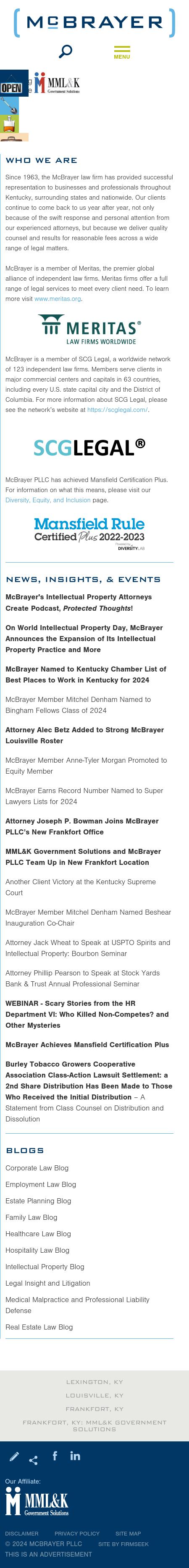 McBrayer, McGinnis, Leslie & Kirkland, PLLC - Lexington KY Lawyers