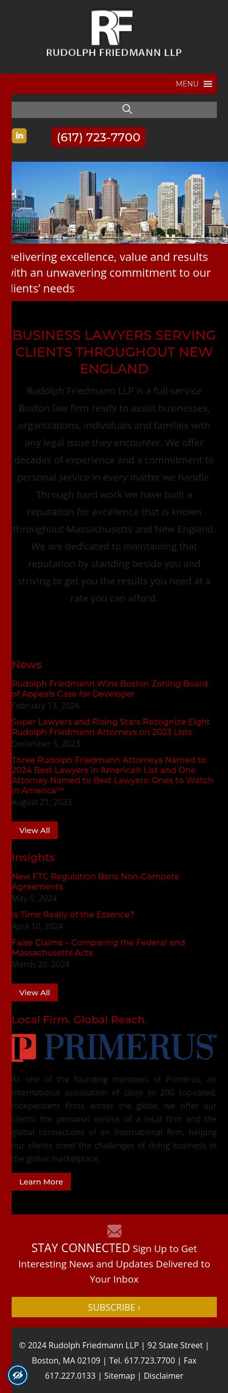 Rudolph Friedmann LLP - Boston MA Lawyers