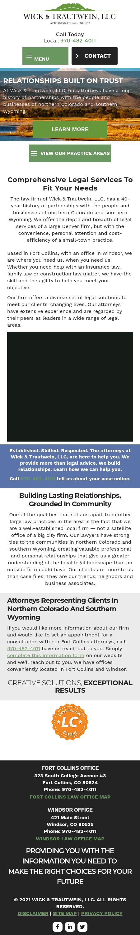 Wick & Trautwein, LLC - Fort Collins CO Lawyers