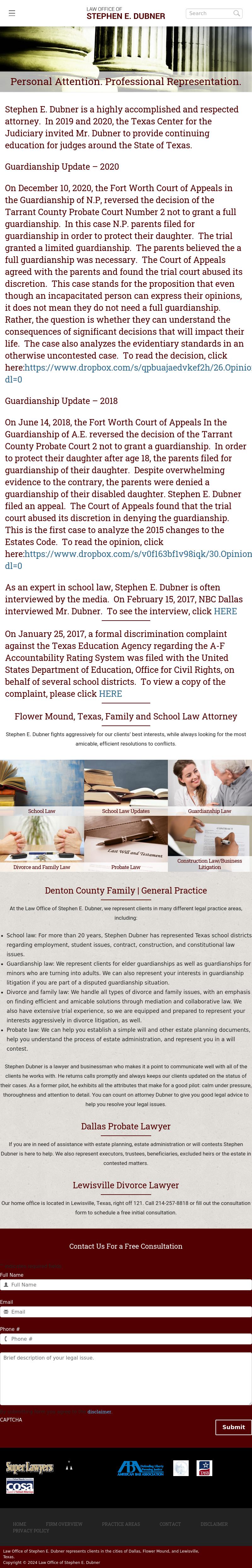 Law Office of Stephen E. Dubner - Flower Mound TX Lawyers
