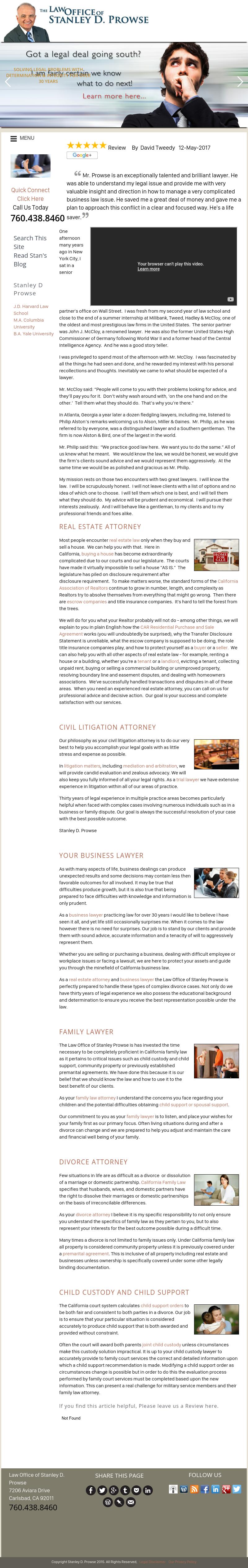 The Law Office of Stanley D. Prowse - Carlsbad CA Lawyers