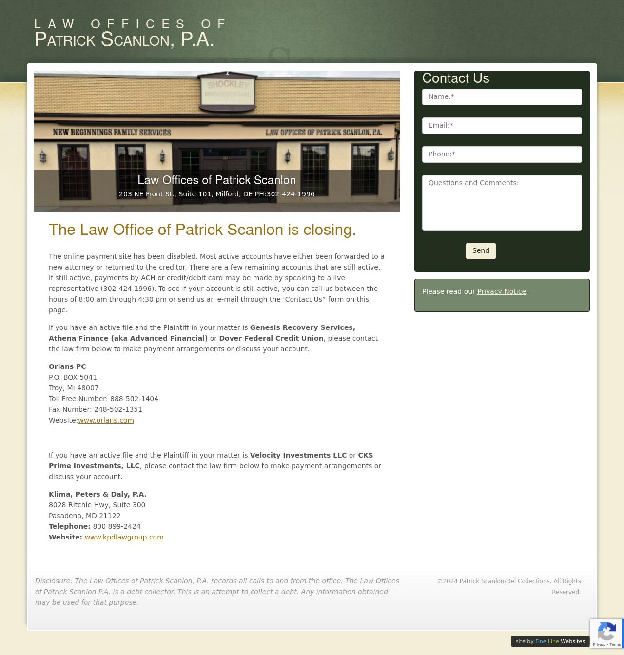The Law Offices of Patrick Scanlon - Milford DE Lawyers