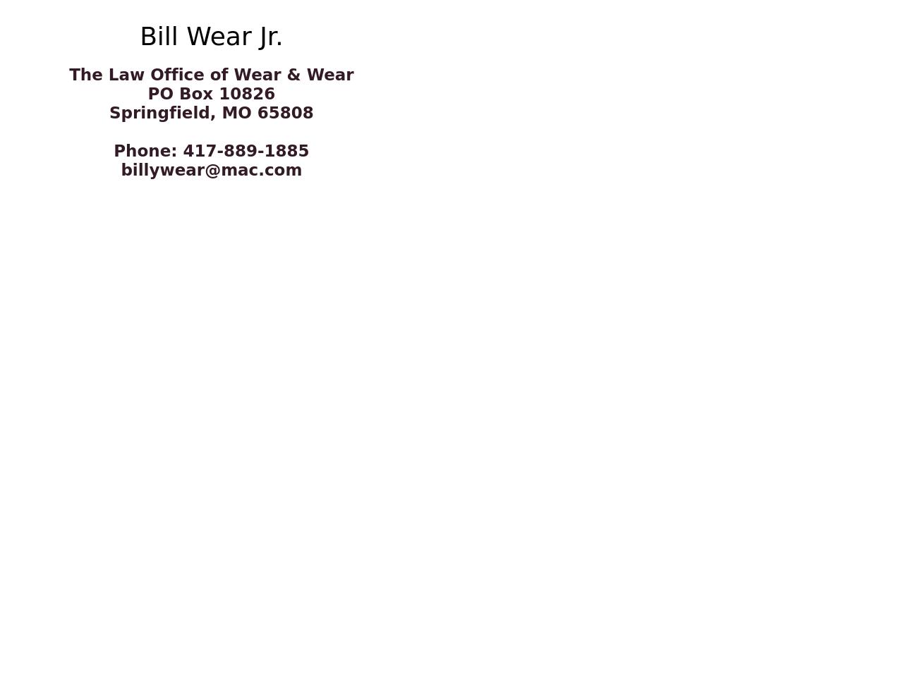 Wear Bill Jr - Springfield MO Lawyers