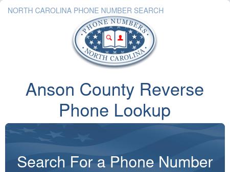 Anson County Phone Number Lookup