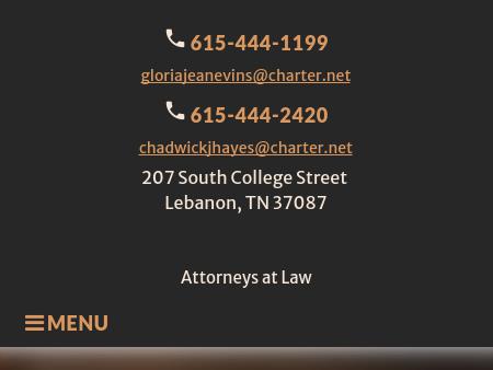 Gloria Jean Evins & Chadwick J. Hayes Attorneys at Law