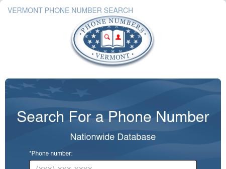 Vermont Phone Number Lookup