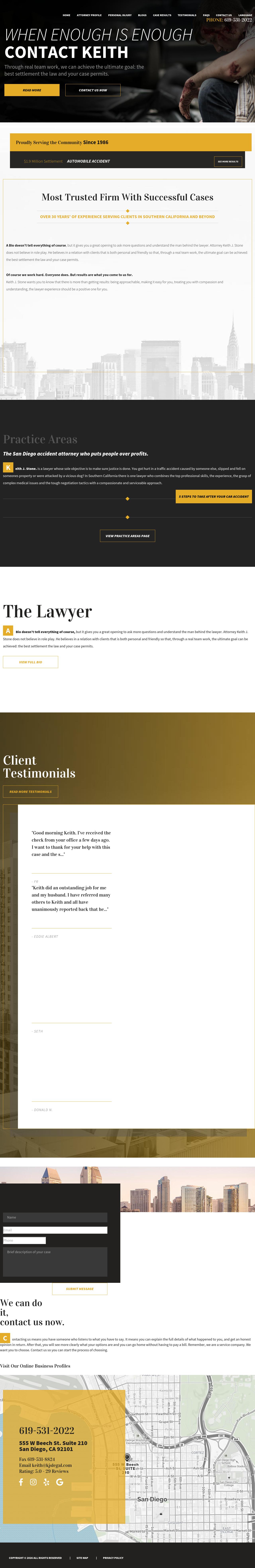Accident Attorney Keith J. Stone - San Diego CA Lawyers