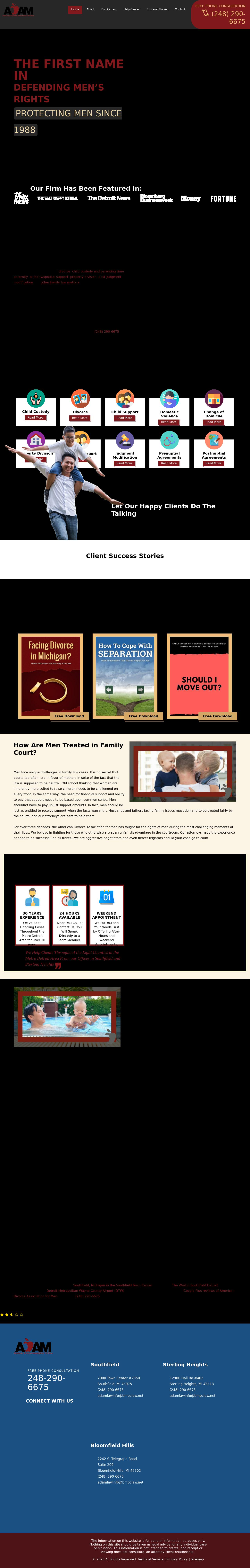ADAM - American Divorce Association For Men - Southfield MI Lawyers