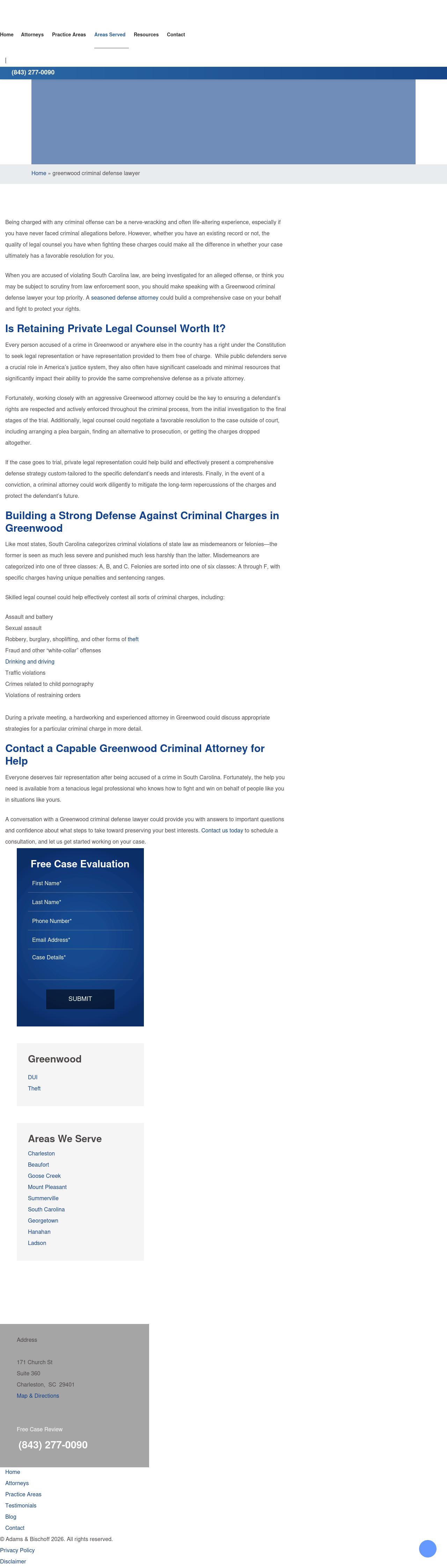 Adams & Bischoff - Greenwood SC Lawyers