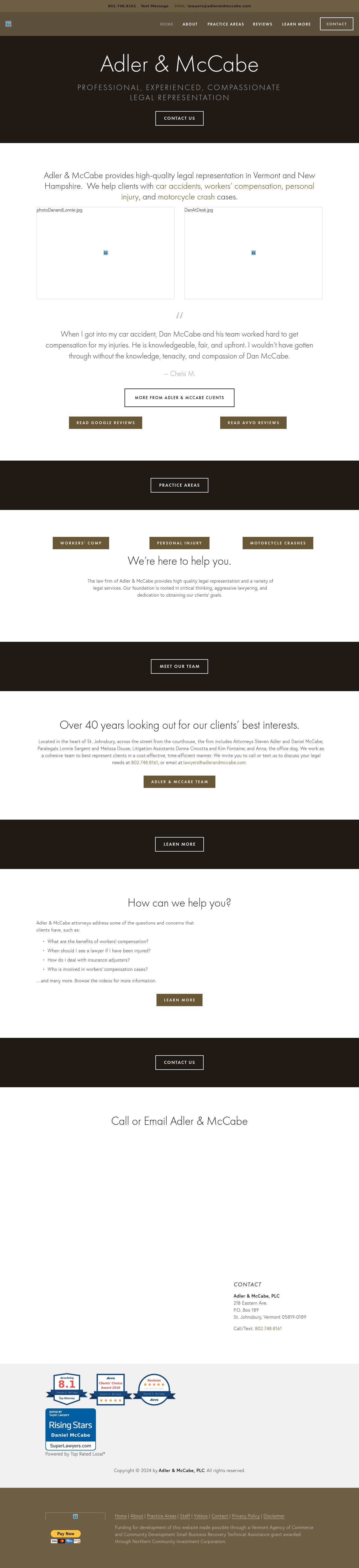 Adler & McCabe, PLC - St Johnsbury VT Lawyers