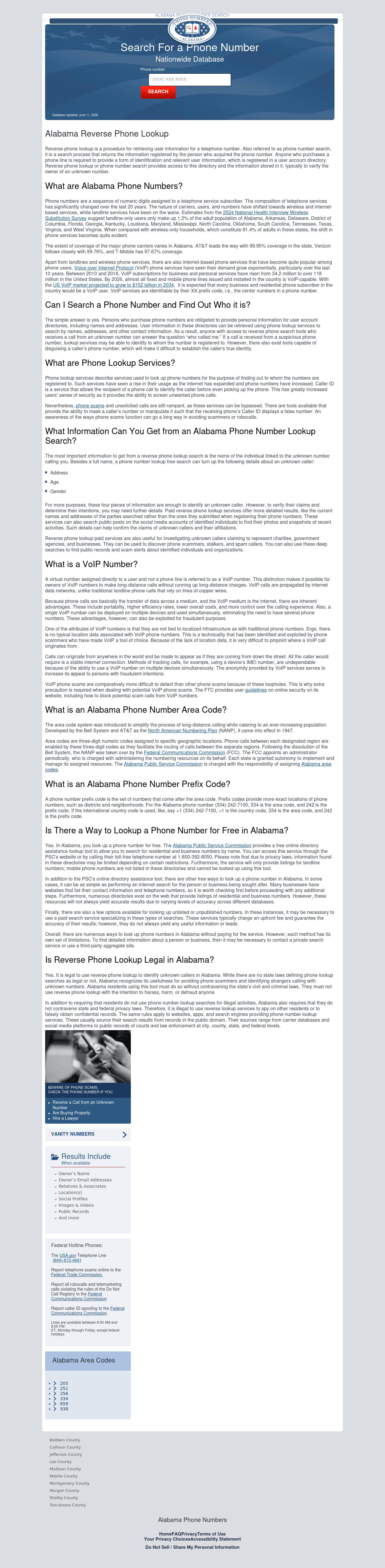 Alabama Phone Number Lookup - Dolomite AL Lawyers