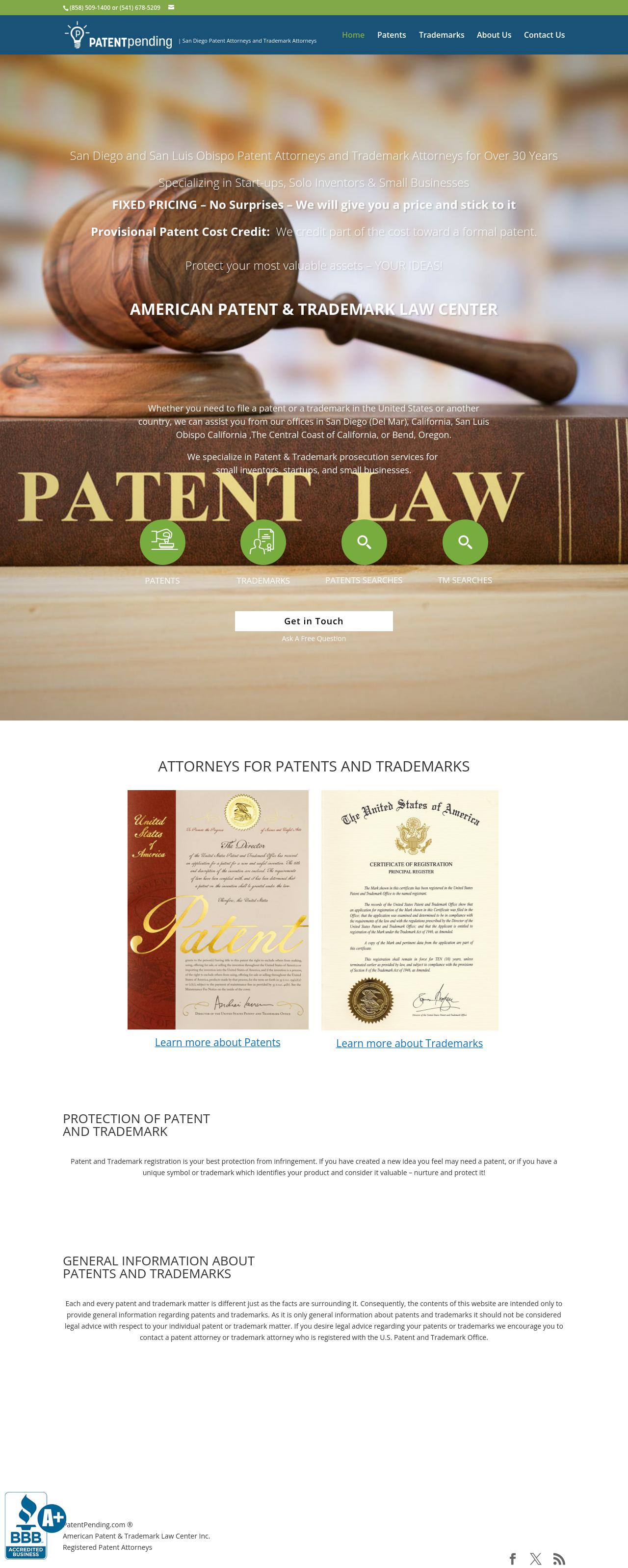 American Patent Trademark Law Center - Del Mar CA Lawyers
