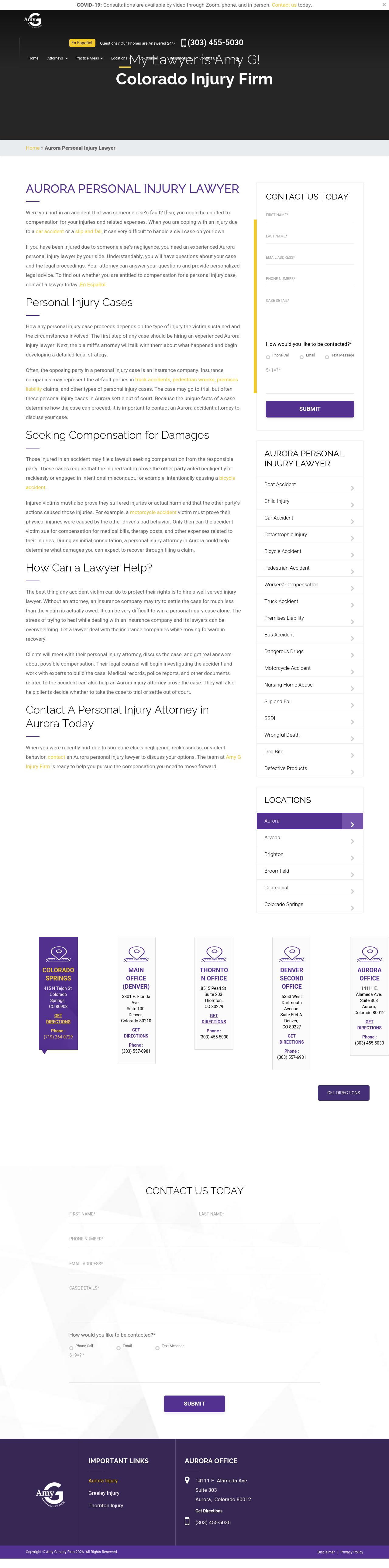 Amy G Injury Firm - Aurora CO Lawyers
