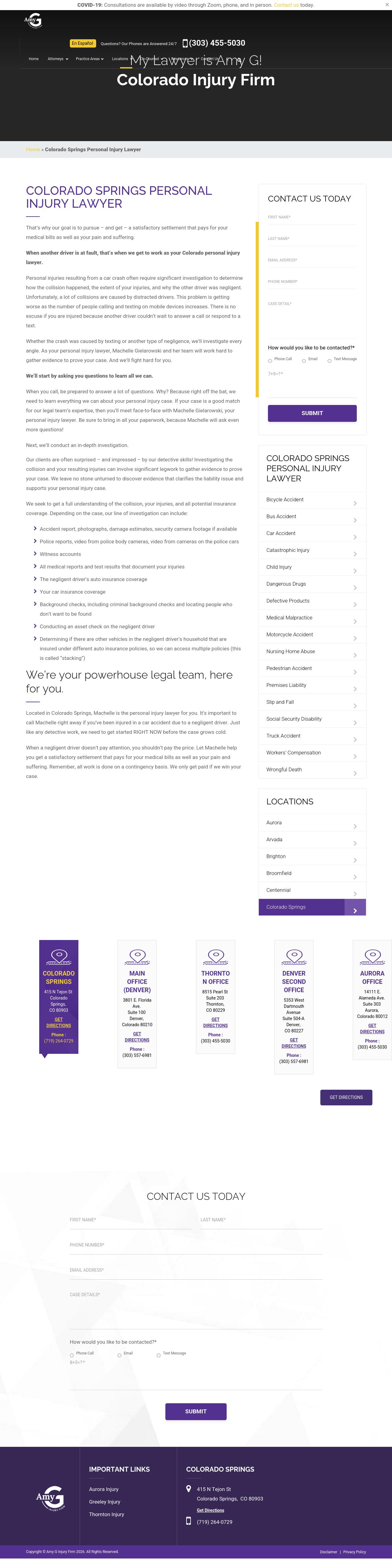 Amy G Injury Firm - Colorado Springs CO Lawyers