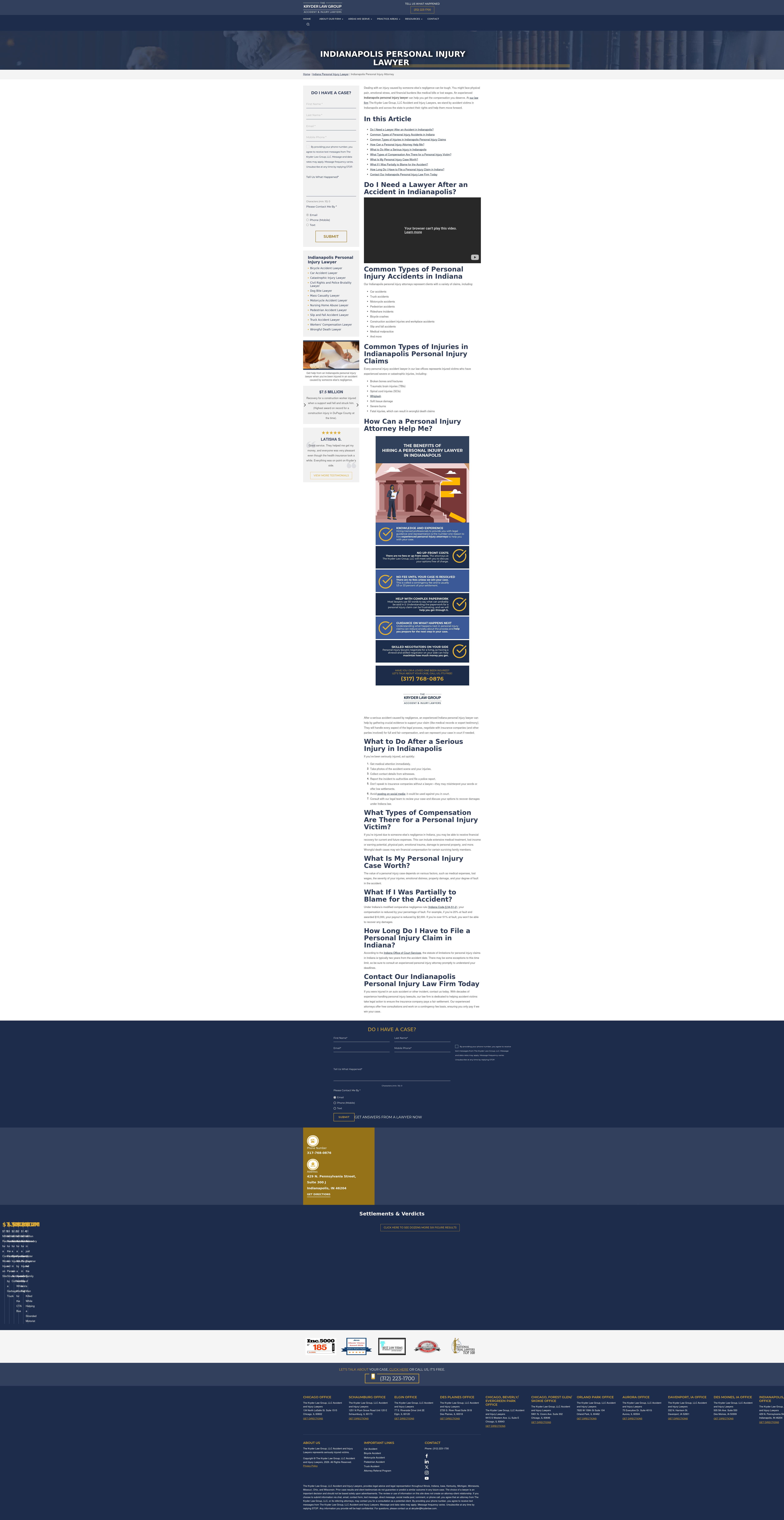 The Kryder Law Group, LLC Accident and Injury Lawyers - Indianapolis IN Lawyers