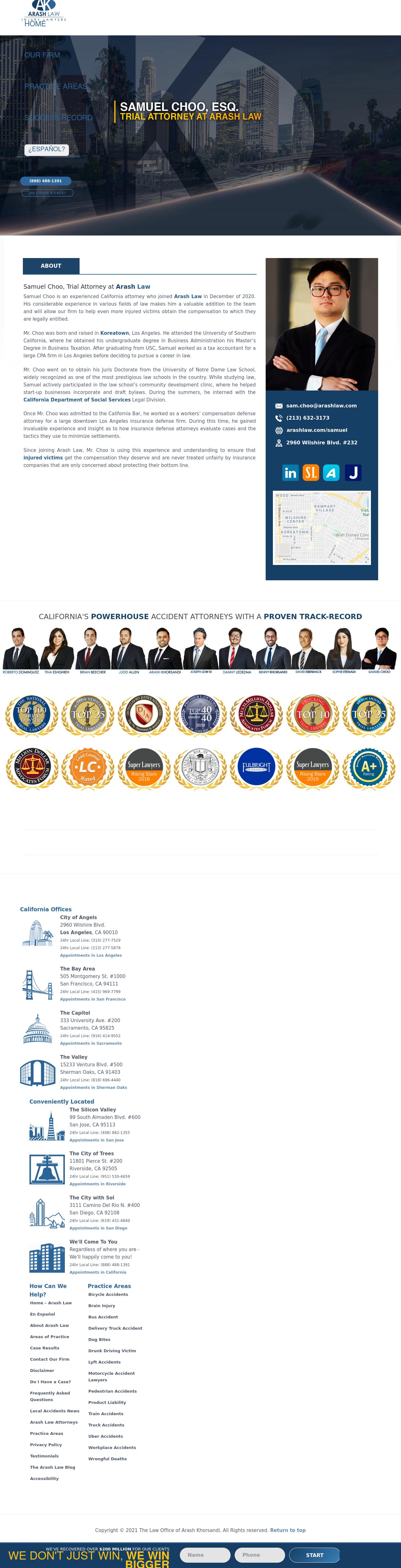 Arash Law: Samuel Choo - Los Angeles CA Lawyers