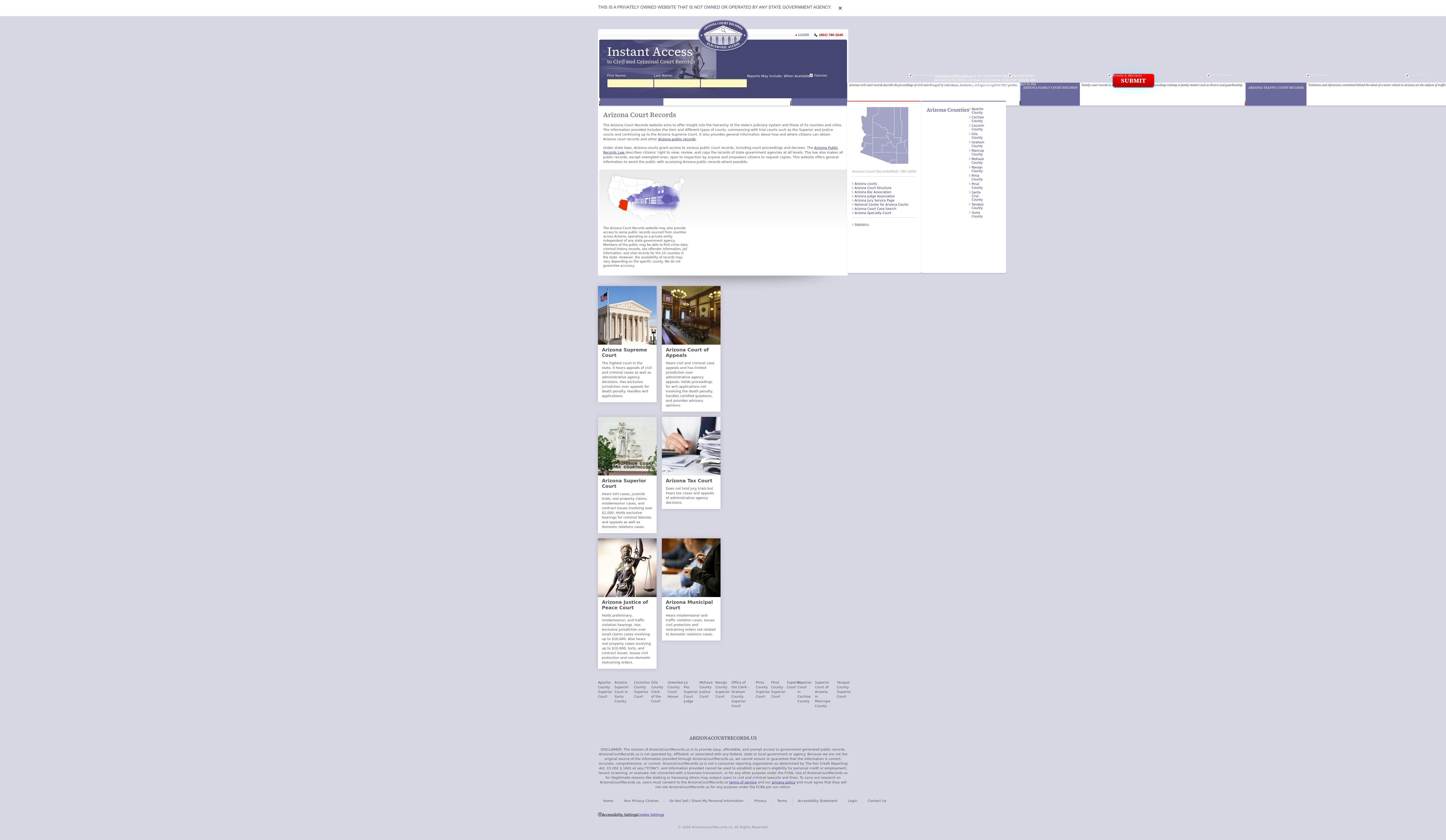 Arizona Court Records - Phoenix AZ Lawyers