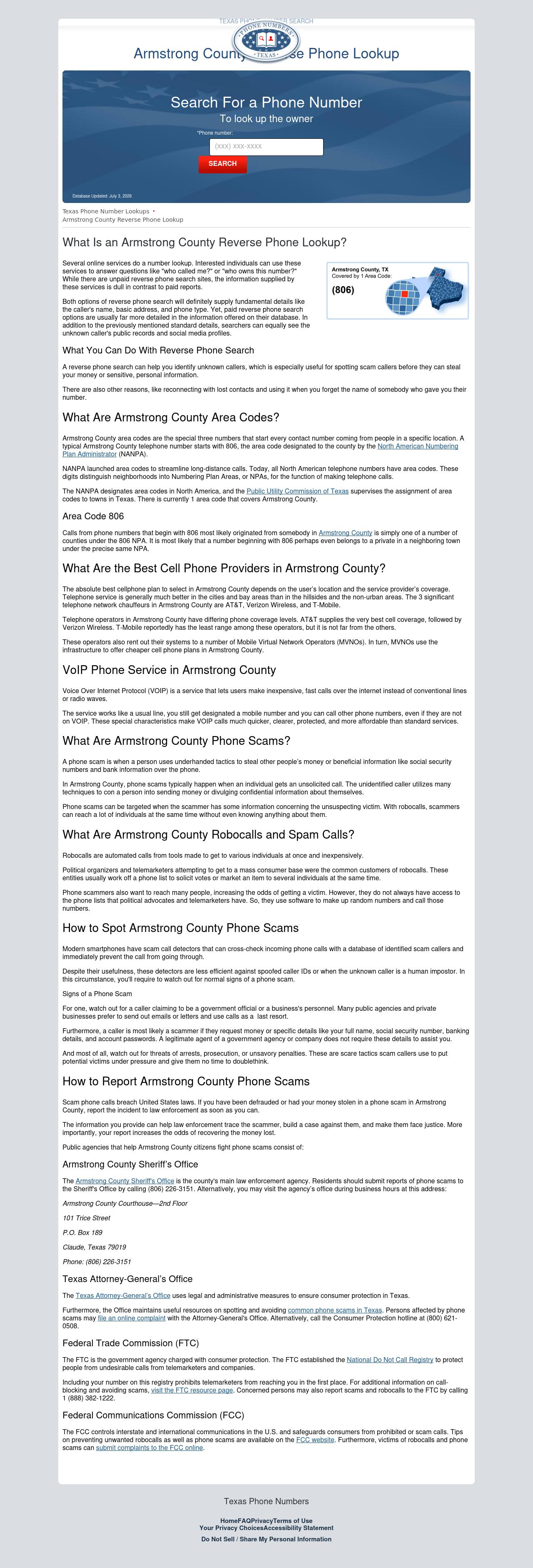 Armstrong County Reverse Phone Lookup - Claude TX Lawyers