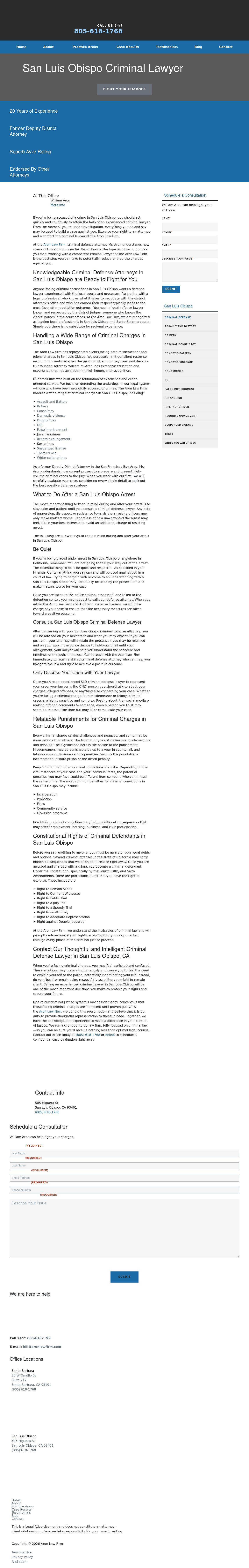 Aron Law Firm - San Luis Obispo - San Luis Obispo CA Lawyers
