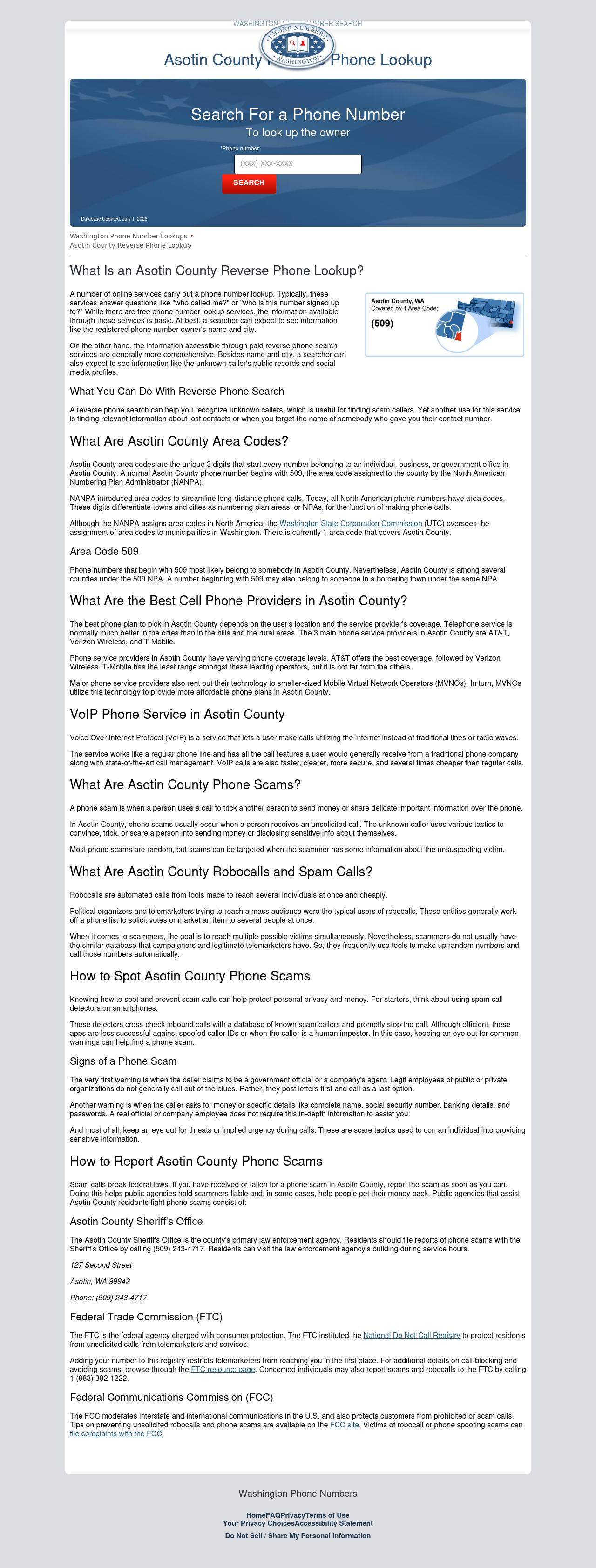 Asotin County Phone Number Lookup - Asotin WA Lawyers