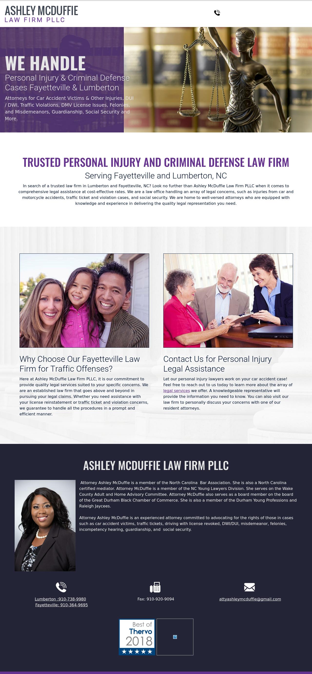 Attorney Ashley McDuffie - Lumberton NC Lawyers