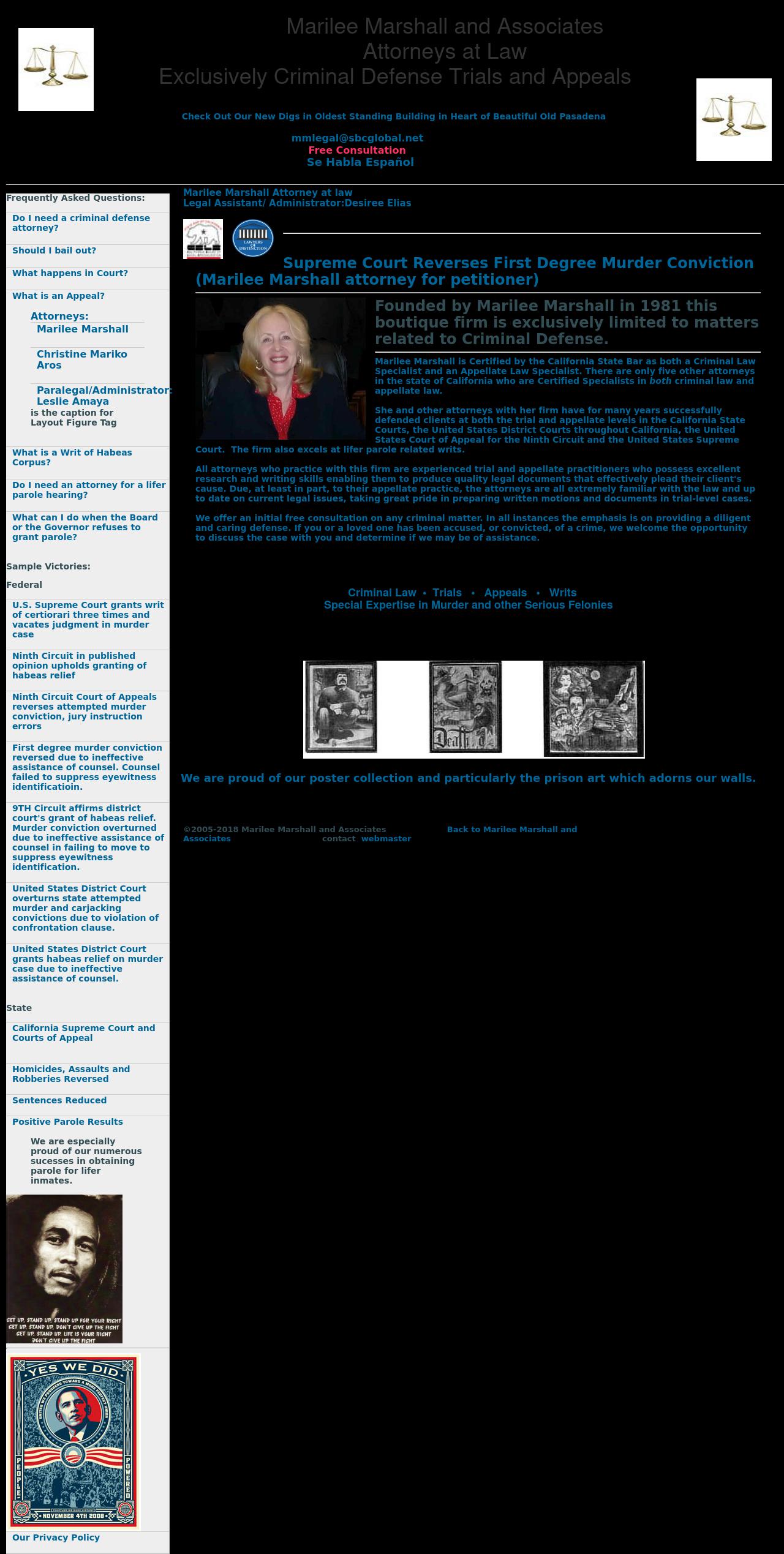 Attorney Marilee Marshall - Certified Criminal Law Specialist - Pasadena CA Lawyers