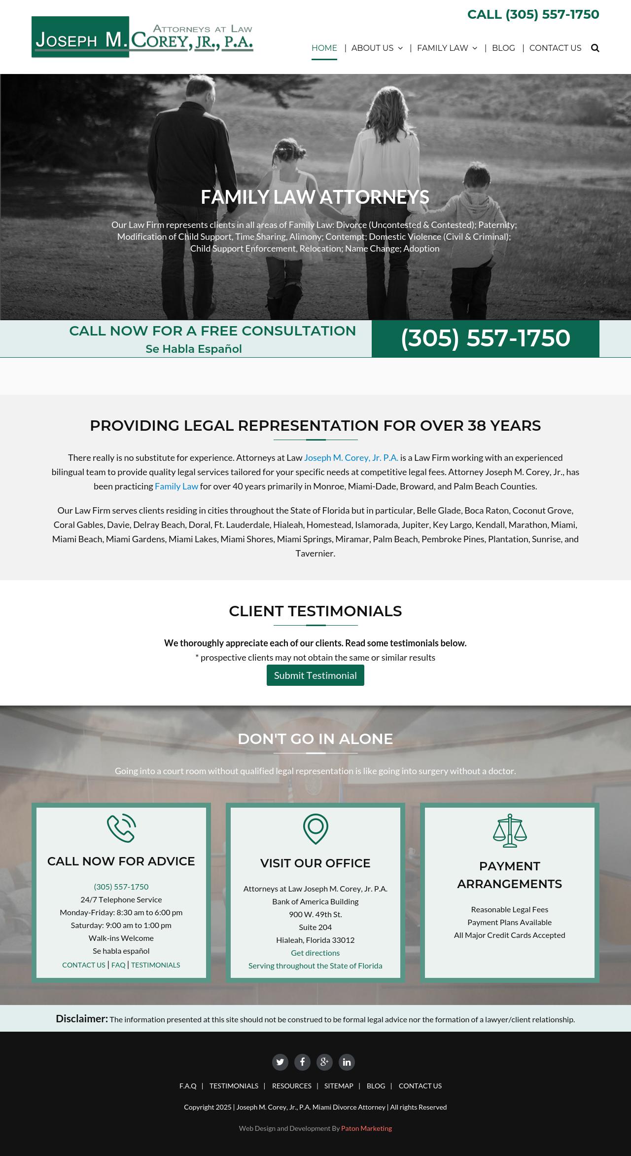 Attorneys At Law Joseph M Corey Jr PA - Hialeah FL Lawyers