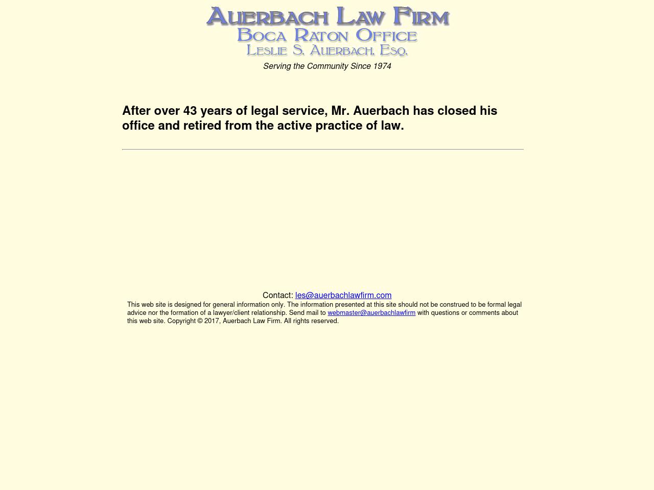 Auerbach, Leslie Esq - Boca Raton FL Lawyers