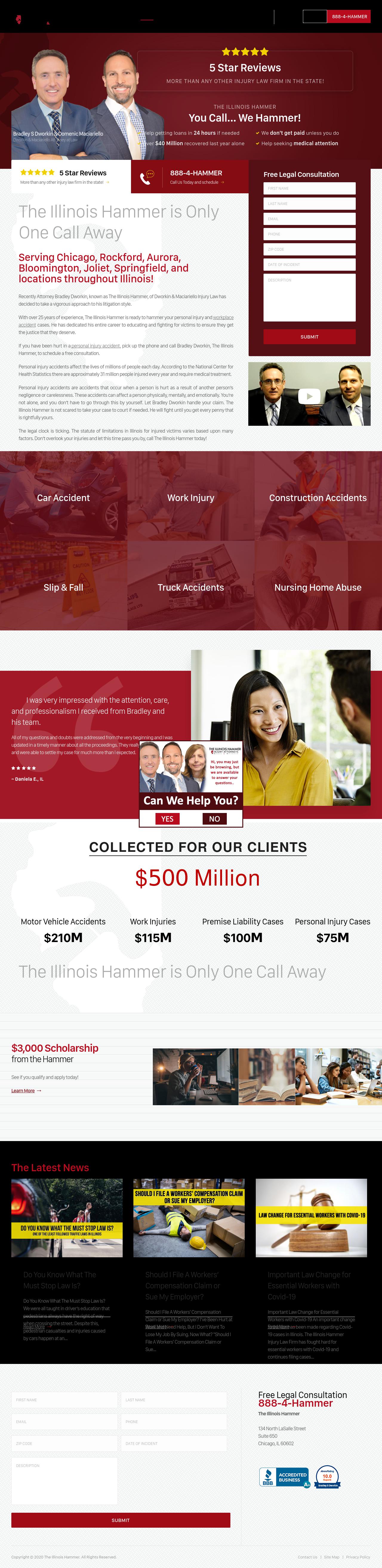 The Illinois Hammer Injury Law Firm Dworkin & Maciariello - Chicago IL Lawyers