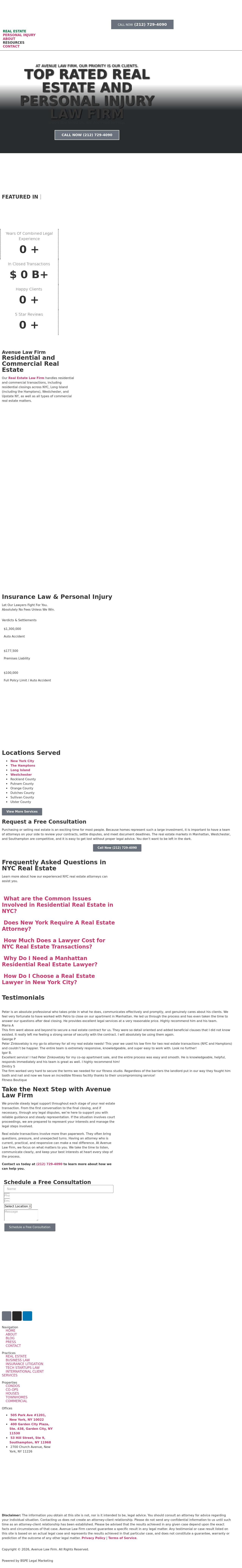 Avenue Law Firm - New York NY Lawyers