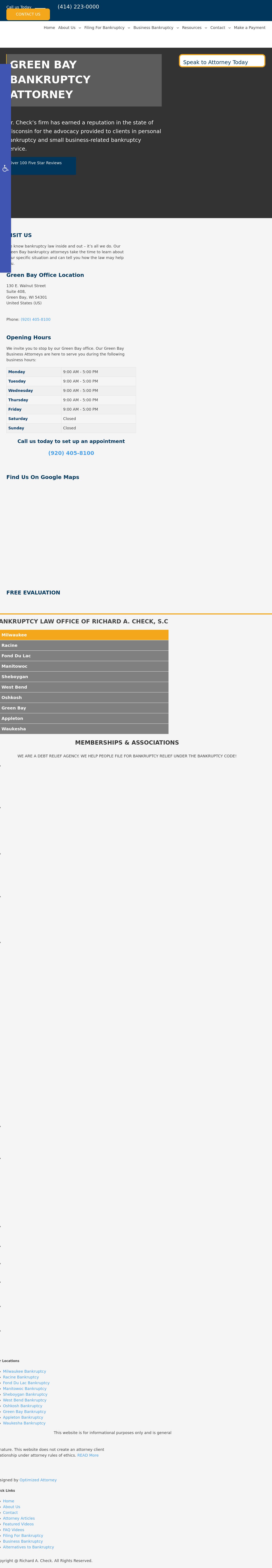 Bankruptcy Law Office of Richard A. Check, S.C. - Green Bay WI Lawyers