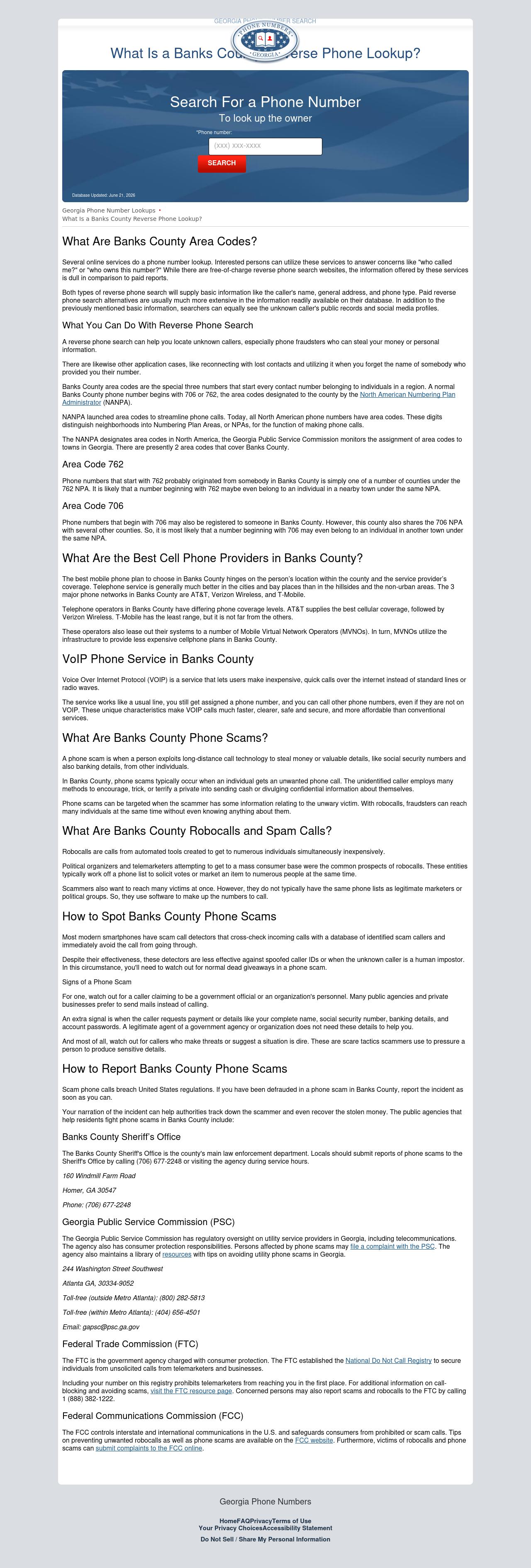 Banks County Reverse Phone Lookup - Commerce GA Lawyers