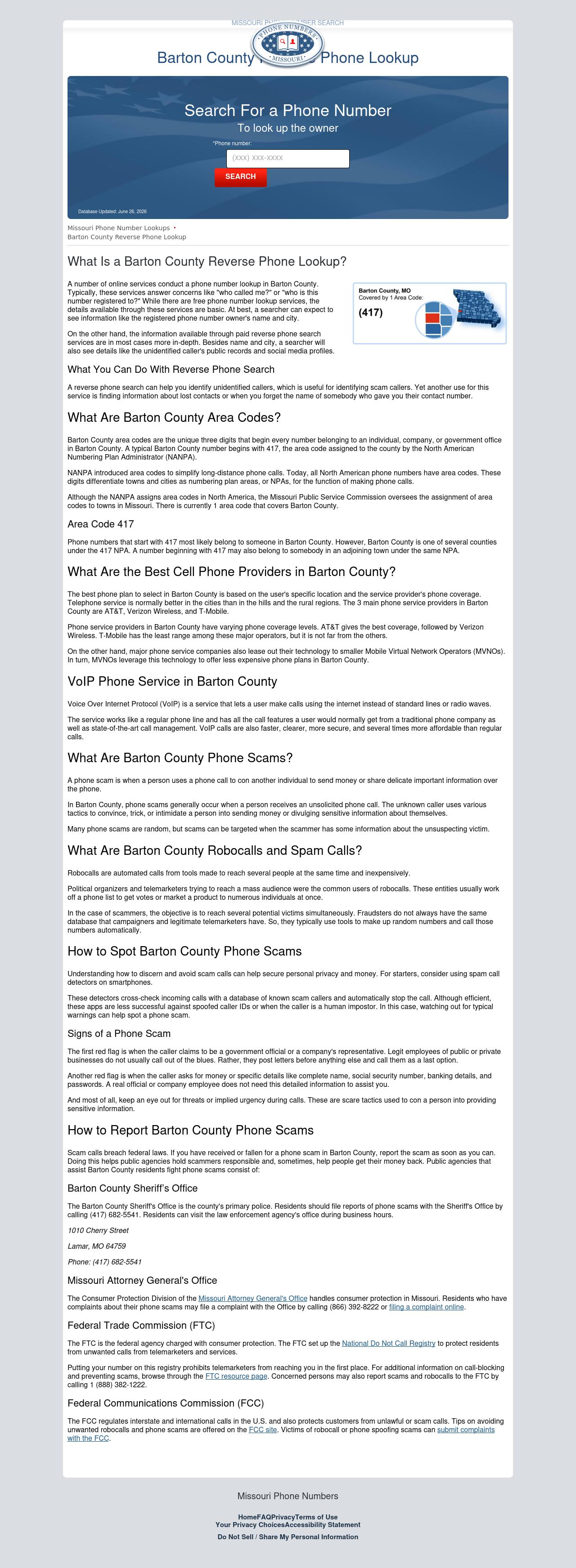 Barton County Phone Number Search - Lamar MO Lawyers
