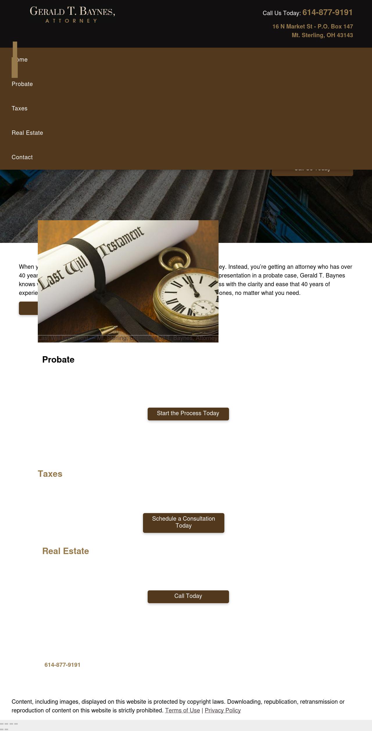 Baynes Gerald T - Mount Sterling OH Lawyers