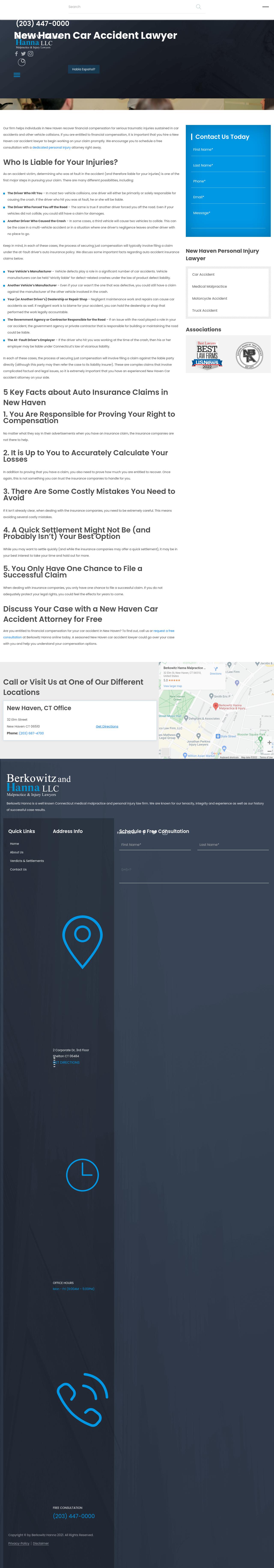 Berkowitz Hanna Malpractice & Injury Lawyers - New Haven CT Lawyers
