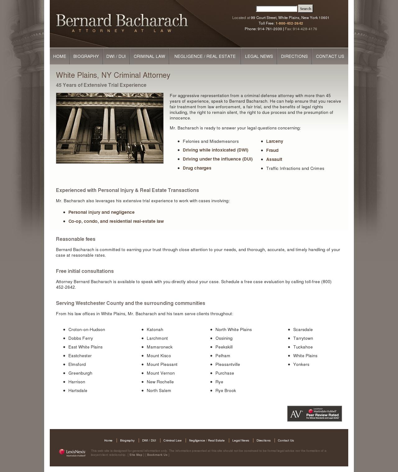 Bernard Bacharach - White Plains NY Lawyers