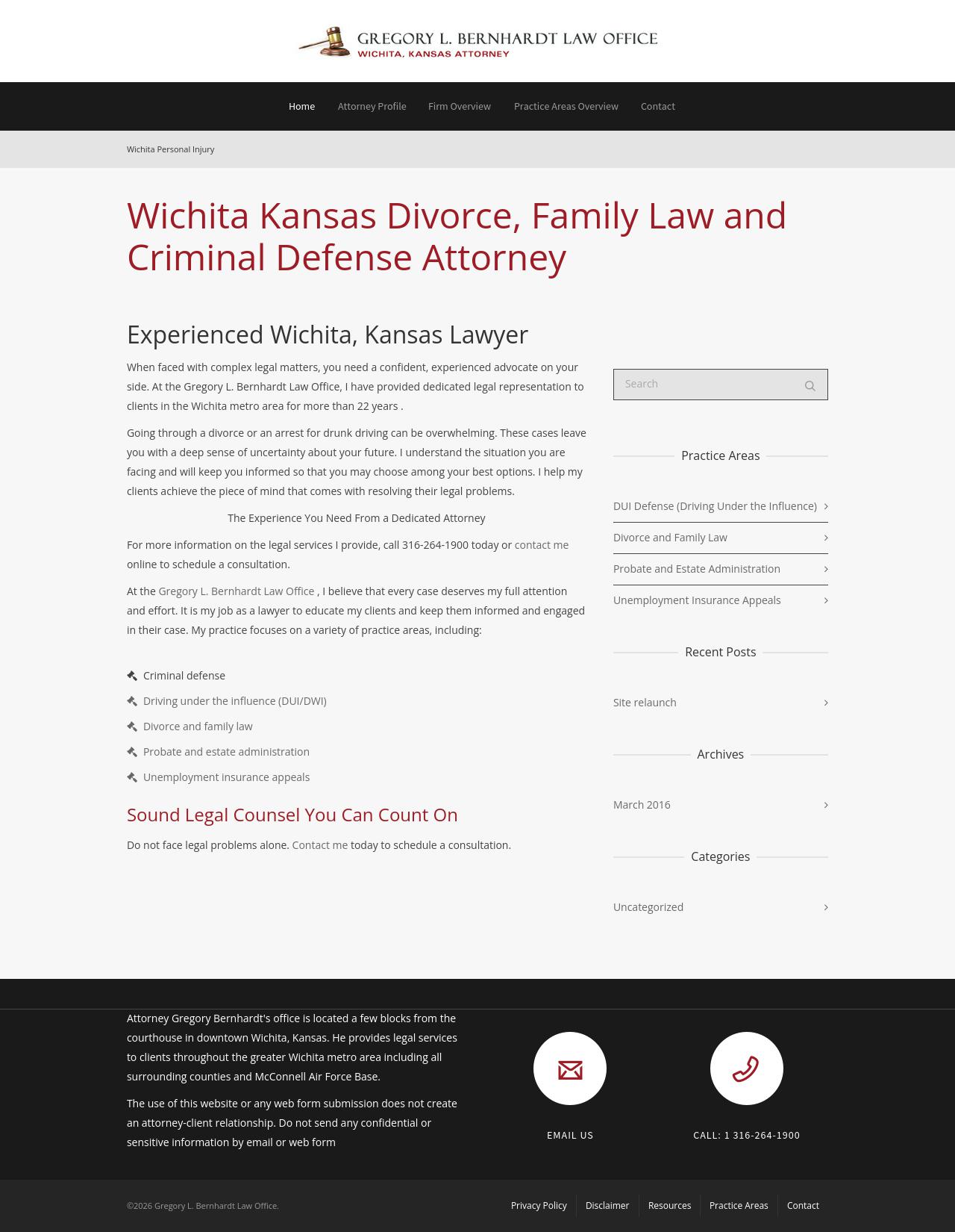 Bernhardt Gregory L - Wichita KS Lawyers