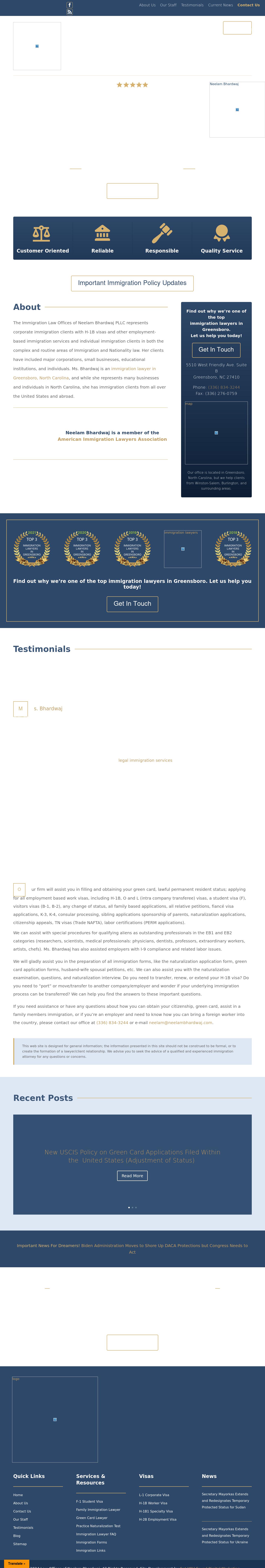 Bhardwaj Neelam Law Office Of - Greensboro NC Lawyers