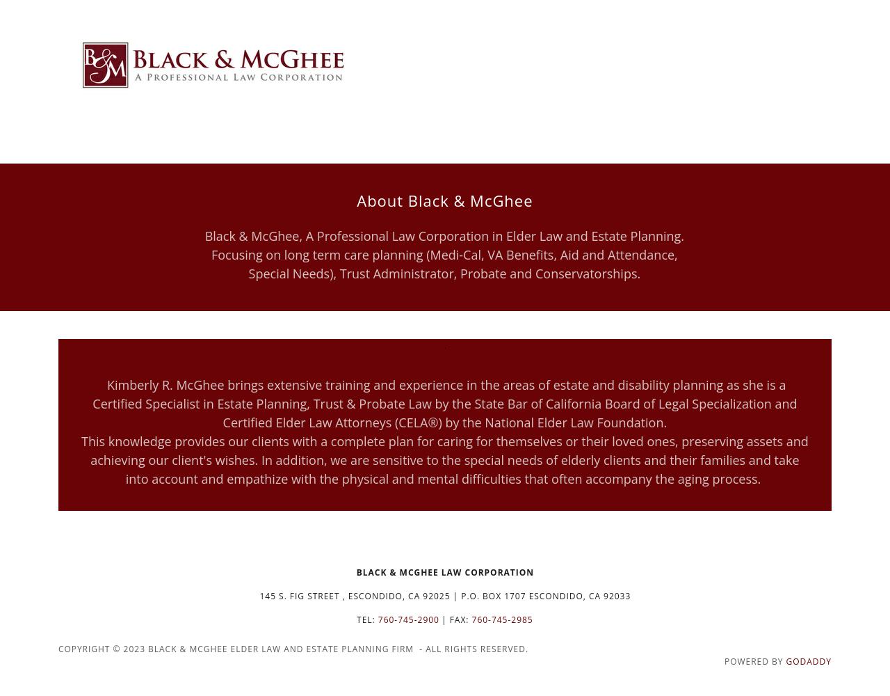Black & McGhee Law Office of - Escondido CA Lawyers
