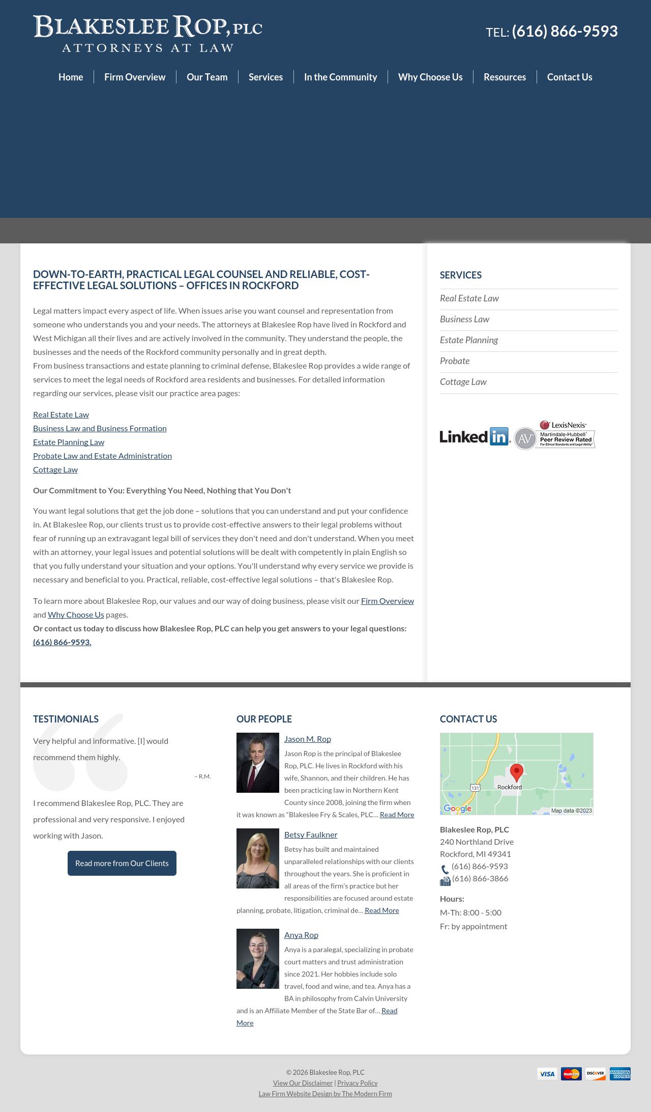 Blakeslee Rop Plc - Rockford MI Lawyers